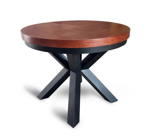 Stół okrągły rozkładany fi 120+ 2 x 40 cm LOFT z designerskimi nogami - 1