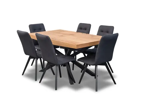 Stół SJ50 rozkładany 160x90 + 2x40 +6 krzeseł KW110 - 3