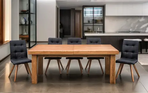 Stół Lyon 200x100 + 2x50 cm + 6 krzeseł KW110 - 1