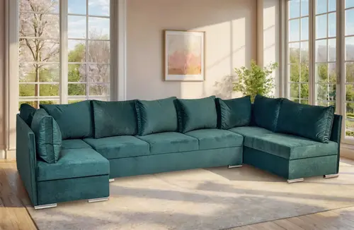 Narożnik Podkowa U, narożnik z funkcją spania 180/345/160 cm Matrix IV tkanina premium - 1