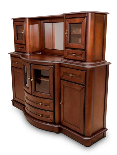 Barek dębowy z nadstawką Dalia 1 6D6S + Lustro, szerokość 188 cm - 3