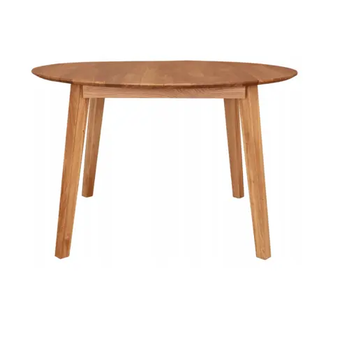 Stół okrągły rozkładany, stół dębowy fi 120 + 50 cm wkładka SOLO - 1