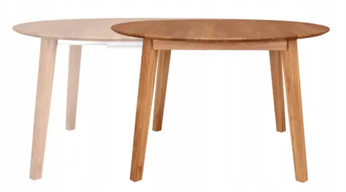 Stół okrągły rozkładany, stół dębowy fi 120 + 50 cm wkładka SOLO - 3