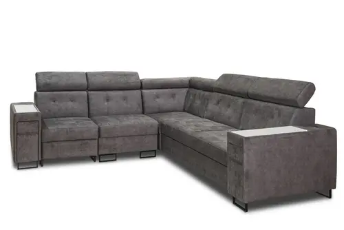 Narożnik Tulum XI tkanina 250/280 cm relax, barek, listwa zasilająca, spanie + pojemnik na pościel - 3