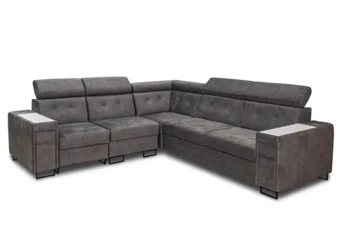 Narożnik Tulum XI tkanina 250/280 cm relax, barek, listwa zasilająca, spanie + pojemnik na pościel - 2