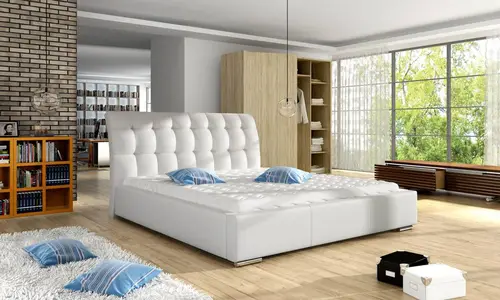 Łóżko tapicerowane PIK 160/200 cm ze stelażem w stylu glamour - 1