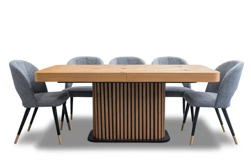 Stół Lamel 180/90 + 2 wkładki po 40 cm + 6 krzeseł KW112 - 2