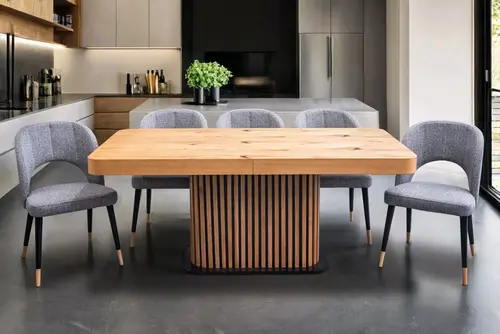 Stół Lamel 180/90 + 2 wkładki po 40 cm + 6 krzeseł KW112 - 1