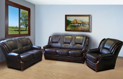 Komplet wypoczynkowy Milano 3+2+1 100% skóra naturalna - 3