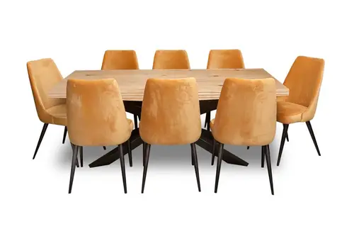 ZESTAW MEBLI: Rozkładany Stół Dębowy SJ50 200/100 cm + 8 krzeseł KJ kubełek OLO - 2