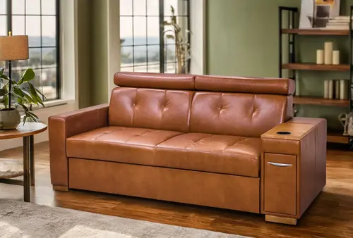 Sofa Tulum III 170 cm, podłokietnik funkcyjny, 100% skóra naturalna - 1