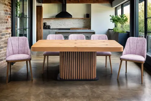 Stół Lamel 180/90 + 2 wkładki po 40 cm + 6 krzeseł Tokyo - 1