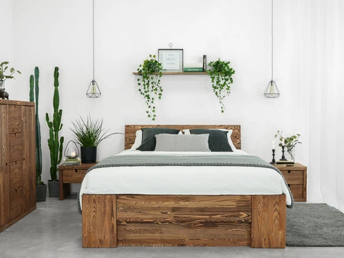 Łóżko drewniane sosnowe z pojemnikiem MARIKA IV - 140 - 3