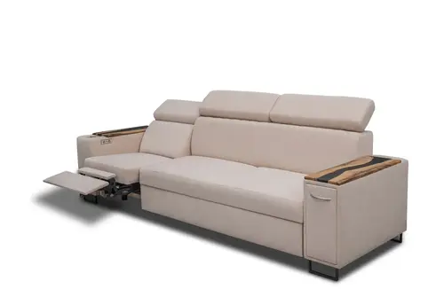 Kanapa Relax Simba V 250 cm - funkcja spania, podłokietniki z orzecha+żywica HIT! - 2