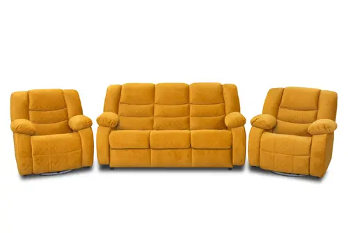 KOMPLET WYPOCZYNKOWY: 3+1+1 Borys 2 x relax, pikowany - 3