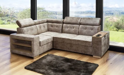 Narożnik do salonu 270/210 cm Leon +barek, uchwyty na półki - 1