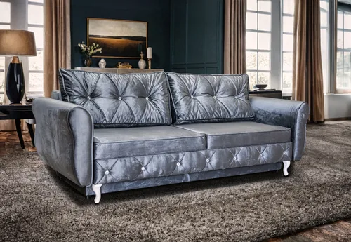 Sofa ALGRO 225/100 w stylu glamour funkcja spania - 1