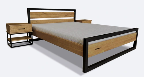 Łóżko metalowe 200x200 cm łóżko do sypialni Karmel LOFT - 2