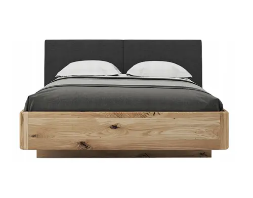 Łóżko sypialniane, łóżko 160x200 cm Borer drewno dębowe + tapicerowany zagłówek - 3