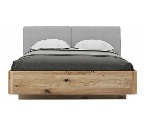 Łóżko sypialniane, łóżko 160x200 cm Borer drewno dębowe + tapicerowany zagłówek - 2