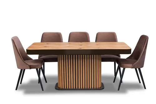 Stół Lamel 180/90 +2x40 + 6 krzeseł Olo - 2