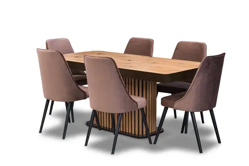 Stół Lamel 180/90 +2x40 + 6 krzeseł Olo - 3