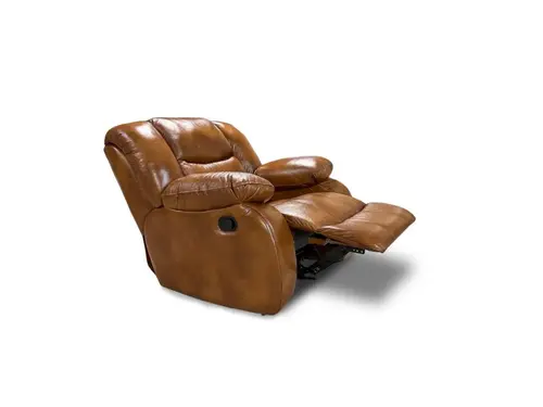 Fotel do salonu BORYS RELAX manualny / bujany w skórze naturalnej 100% - 2