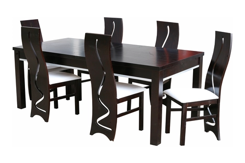 ZESTAW MEBLI: Stół rozkładany 160/88 cm + 40 cm wkładka SJ08 + 6 Krzeseł KJ84 - 1