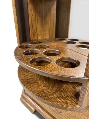 Barek dwustronny – półki + ukryty strefa z półkami, uchwytami na butelki i lustrem - 3