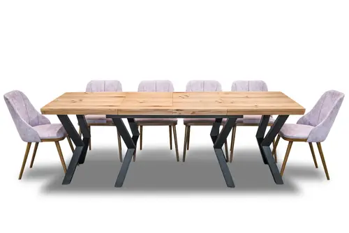 Stół Loft P1 100/150 + 4 x 50 cm + 6 krzeseł Tokyo - 2