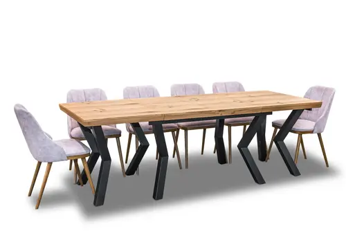 Stół Loft P1 100/150 + 4 x 50 cm + 6 krzeseł Tokyo - 3