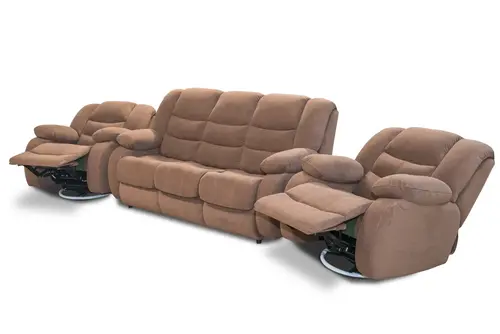 ZESTAW MEBLI: Komplet BORYS: 3 os. Sofa + 2 Fotele, w tkaninie Tapicerskiej - 3