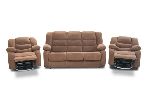 ZESTAW MEBLI: Komplet BORYS: 3 os. Sofa + 2 Fotele, w tkaninie Tapicerskiej - 2