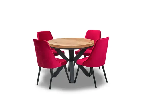 Stół loft x fi 100 + 2×50 Okrągły Rozkładany +4 Krzesła Olo - 2