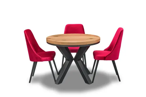 Stół loft x fi 100 + 2×50 Okrągły Rozkładany +4 Krzesła Olo - 3