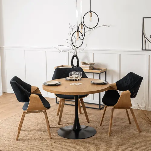 Krzesło LUISE Czarne Welurowe - 2