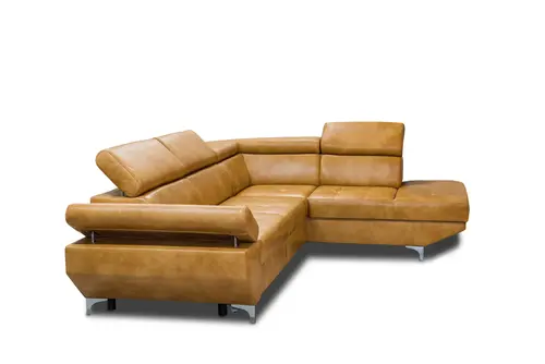 Skórzany Narożnik KRIS III 280/210 rozkładany ruchomymi zagłówkami i podłokietnikiem - 2