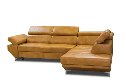 Skórzany Narożnik KRIS III 280/210 rozkładany ruchomymi zagłówkami i podłokietnikiem - 3