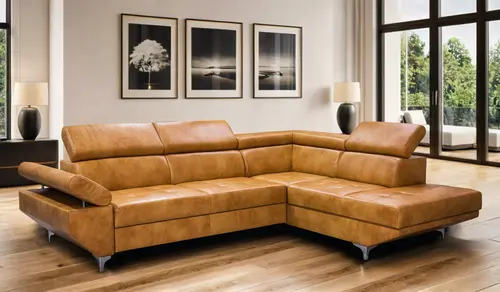 Skórzany Narożnik KRIS III 280/210 rozkładany ruchomymi zagłówkami i podłokietnikiem - 1