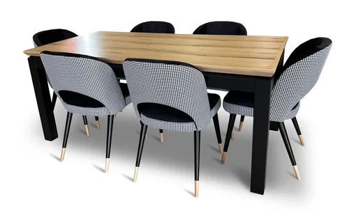 Stół z krzesłami, stół rozkładany Pablo 160/90 + 40 cm + 6 krzeseł KW112 - 2