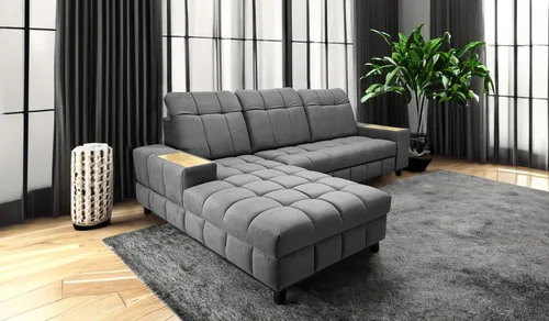 Ekskluzywny narożnik CHARM I tkanina 180/270 cm funkcja spania, półki - 1