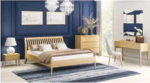 Łóżko drewniane 180 x 200 cm z drewna bukowego Paola - 1