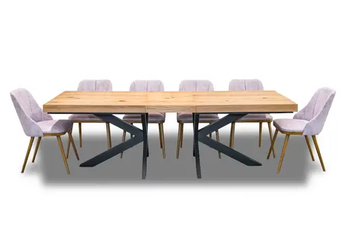 Stół Loft P2 400 cm rozkładany 100×200 + 4×50 cm + 6 krzeseł Tokyo - 2