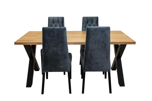 ZESTAW MEBLI : Stół Carbon 160/90 cm + 4 krzesła Wiktor J - 2
