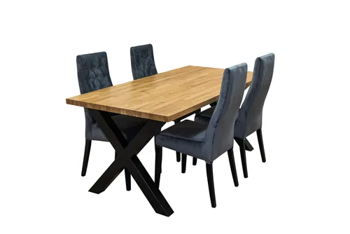 ZESTAW MEBLI : Stół Carbon 160/90 cm + 4 krzesła Wiktor J - 1