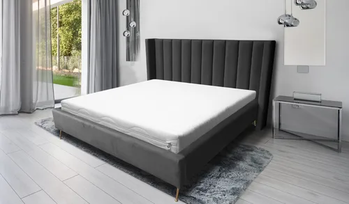Łóżko tapicerowane ANJA 180x200 cm ze stelażem w stylu Glamour - 1