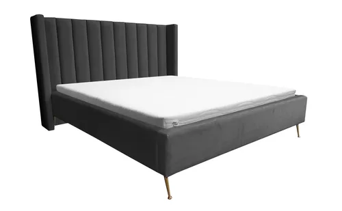 Łóżko tapicerowane ANJA 180x200 cm ze stelażem w stylu Glamour - 3