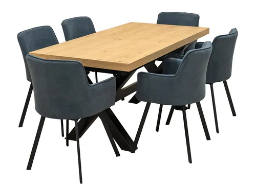 ZESTAW MEBLI: Stół Sj49 160/88 + 40 cm + 6 krzeseł KW101 - 1