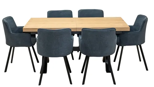ZESTAW MEBLI: Stół Sj49 160/88 + 40 cm + 6 krzeseł KW101 - 3