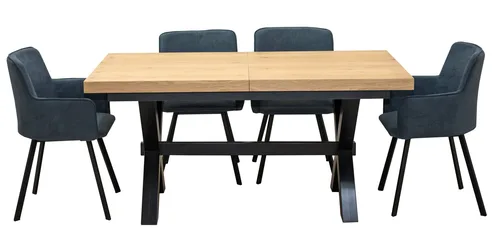 ZESTAW MEBLI: Stół Sj49 160/88 + 40 cm + 6 krzeseł KW101 - 2